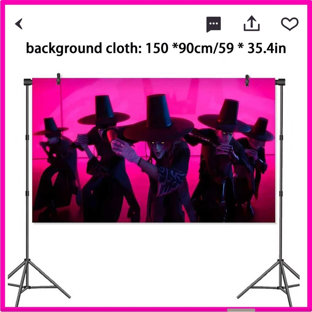 Saja Boys K Pop Demon Hunters Birthday Party Background Banner